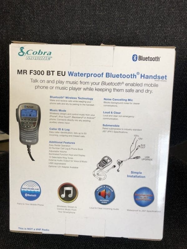 Cobra Marine MR F300 BT EU Waterproof Bluetooth Handset