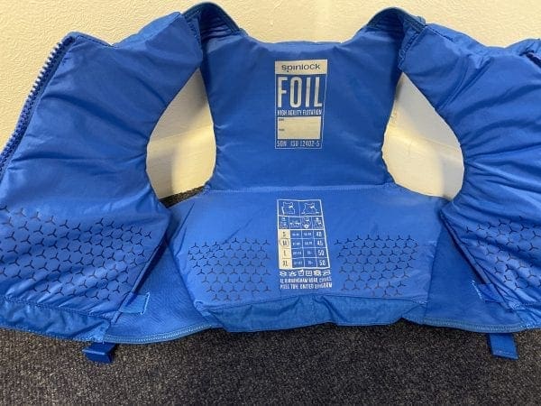 medium cobalt blue spinlock foil life jacket inside
