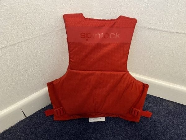 small red spinlock foil life jacket back