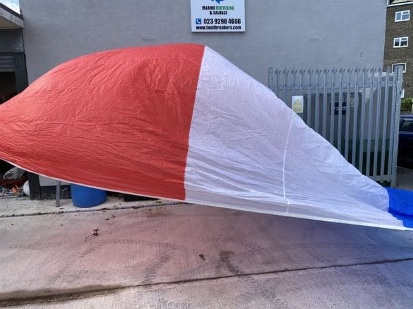 spinnaker sail - red, white and blue luff and leech 620cm