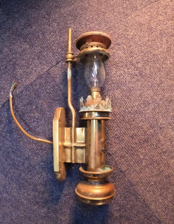 Brass white star Liverpool oil lamps (electric conversion)