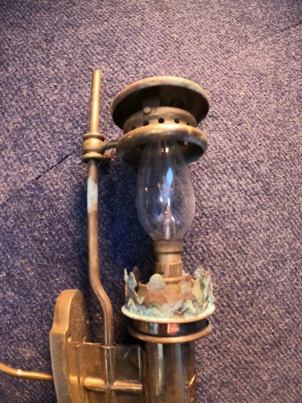 Brass white star Liverpool oil lamps (electric conversion)