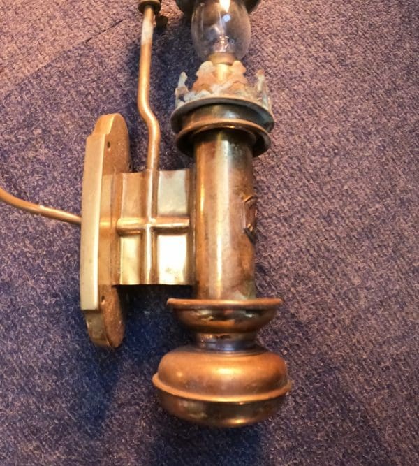Brass white star Liverpool oil lamps (electric conversion)