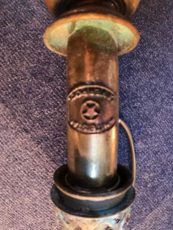 Brass white star Liverpool oil lamps (electric conversion)