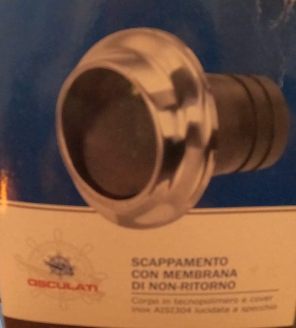 Osculati exhaust pipe scupper with non-return check valve