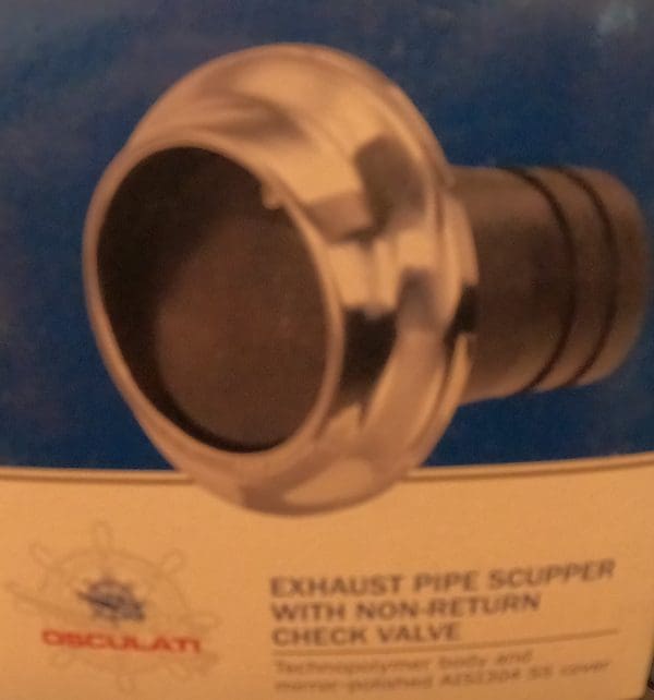 Osculati exhaust pipe scupper with non-return check valve
