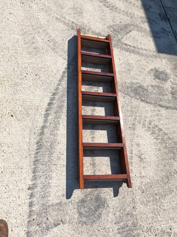Wooden Yacht interior stairs 7 steps.