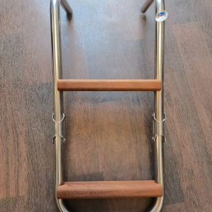 Trem 2 step stainless steel boarding ladder with wooden steps