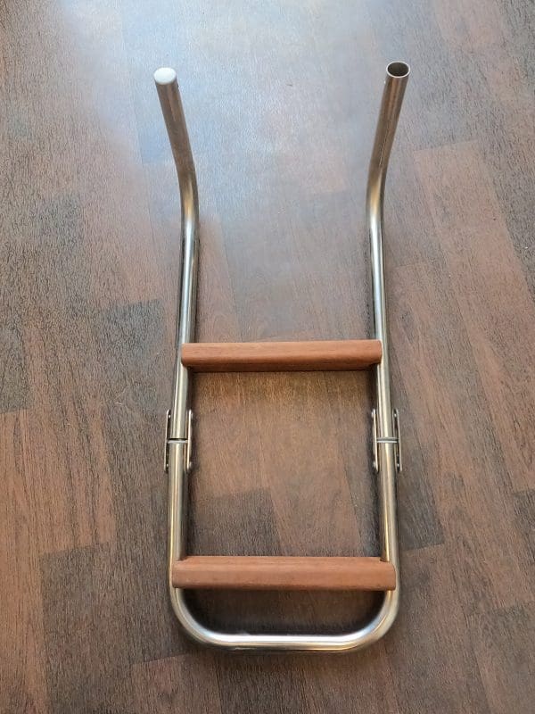 Trem 2 step stainless steel boarding ladder with wooden steps
